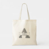 Gepersonaliseerde A Initiaal Silver Monogram Jouw  Tote Bag (Achterkant)