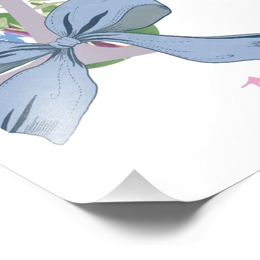 Gepersonaliseerde A kinderkamer kunstwerk met bloe Foto Afdruk (Hoek)