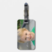 Gepersonaliseerde Aangepaste 2 Foto Dubbelzijdig Bagagelabel (Achterkant verticaal)