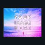 Gepersonaliseerde aangepaste 2 foto Paarse retrowa Briefkaart<br><div class="desc">Upload je foto en creëer je gepersonaliseerde Paarse retrowave Briefkaart! Maak je perfecte cadeau voor vrienden, stel, kinderen en familie, creëer hallo je beste aandenken, zeg tegen je geliefden van je reizen! Wil je deze strandlandschappen kopen zonder het te personaliseren? Deze geweldige foto's van Frank Mckenna gemaakt in San Diego,...</div>