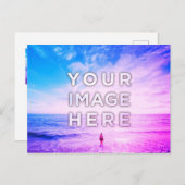 Gepersonaliseerde aangepaste 2 foto Paarse retrowa Briefkaart (Voorkant / Achterkant)