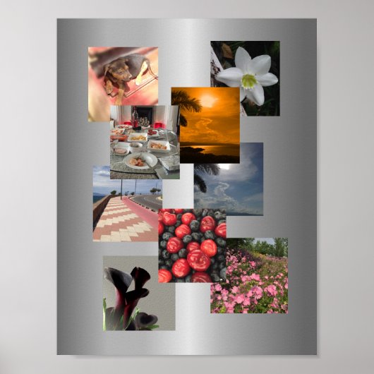 Gepersonaliseerde aangepaste 9 foto collage poster (Voorkant)