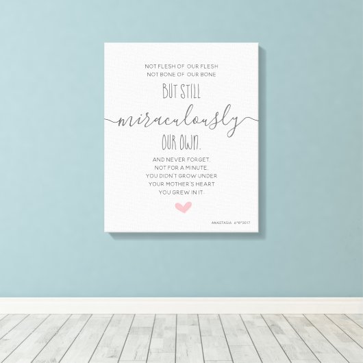 Gepersonaliseerde Aangepaste Adoptie Dag Gift / Ca Canvas Afdruk (Insitu (Houten vloer))