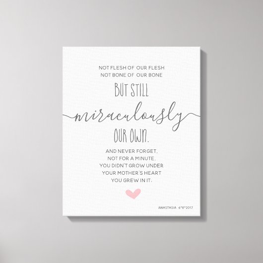 Gepersonaliseerde Aangepaste Adoptie Dag Gift / Ca Canvas Afdruk (Voorkant)