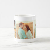 Gepersonaliseerde aangepaste bericht bruiloft foto koffiemok (Center)