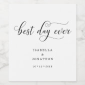 Gepersonaliseerde Aangepaste "Beste Dag Ooit" Brui Wijn Etiket (Enkel label)