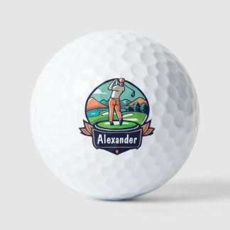 Gepersonaliseerde aangepaste bewerkbare naam logo  golfballen