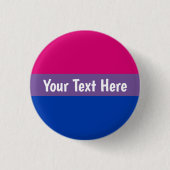 Gepersonaliseerde aangepaste bi biseksuele vlag ronde button 3,2 cm (Voorkant)