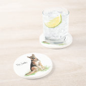 Gepersonaliseerde aangepaste Duitse Herder Onderze Zandsteen Onderzetter (Zijkant)