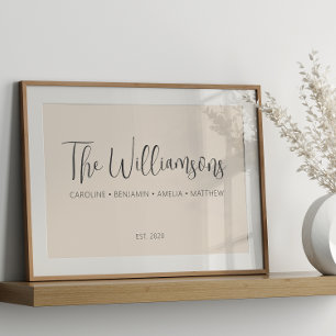 Gepersonaliseerde Aangepaste Familie Voornamen Tek Poster