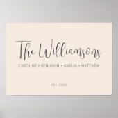 Gepersonaliseerde Aangepaste Familie Voornamen Tek Poster (Voorkant)