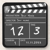 Gepersonaliseerde aangepaste film Clapperboard nie Onderzetter (Voorkant)