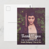 Gepersonaliseerde Aangepaste Foto Afstudeer Dank J Briefkaart (Voorkant / Achterkant)