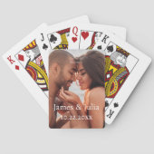 Gepersonaliseerde aangepaste foto / datum bruiloft pokerkaarten (Achterkant)