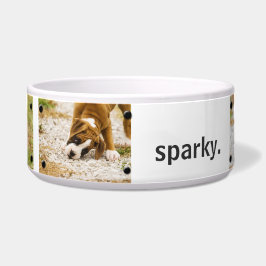Gepersonaliseerde aangepaste foto en naam Dog Bowl Voerbakje