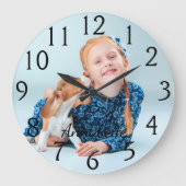 Gepersonaliseerde aangepaste foto en naam grote klok (Voorkant)
