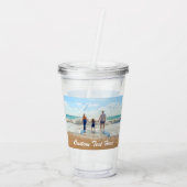 Gepersonaliseerde Aangepaste Foto en Tekst Acryl T Drinkbeker (Achterkant)