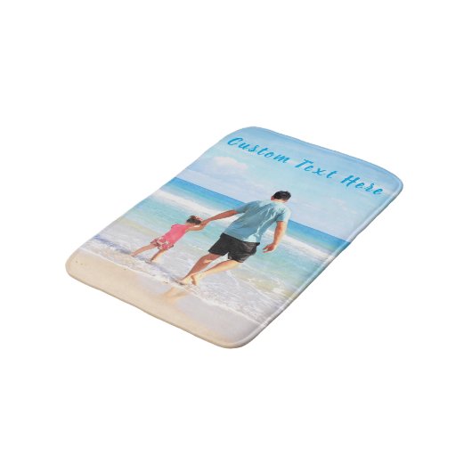 Gepersonaliseerde Aangepaste Foto en Tekst Badmat (Gekanteld)