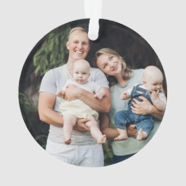 Gepersonaliseerde aangepaste foto en tekst blauw C Ornament