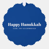 Gepersonaliseerde aangepaste foto en tekst blauw C Ornament Kaart (Voorkant)