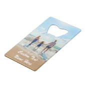 Gepersonaliseerde Aangepaste Foto en Tekst Fles Op Creditkaart Flessenopener (Achterkant Gekanteld)