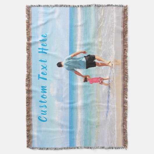 Gepersonaliseerde Aangepaste Foto en Tekst Gooi De Deken (Voorkant Verticaal)