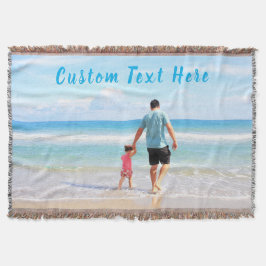 Gepersonaliseerde Aangepaste Foto en Tekst Gooi De Deken