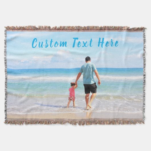 Gepersonaliseerde Aangepaste Foto en Tekst Gooi De Deken (Voorkant)