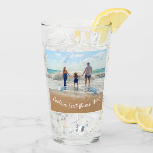 Gepersonaliseerde Aangepaste Foto en Tekst Naam Gl Glas (Achterkant ijs)