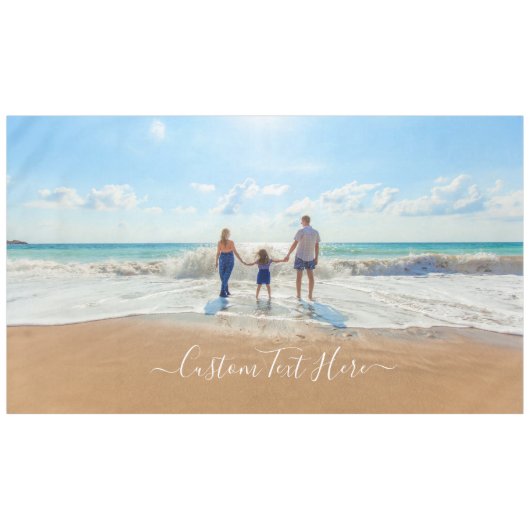 Gepersonaliseerde Aangepaste Foto en Tekst Tafelkl Tafelkleed (Voorkant (Horizontaal))