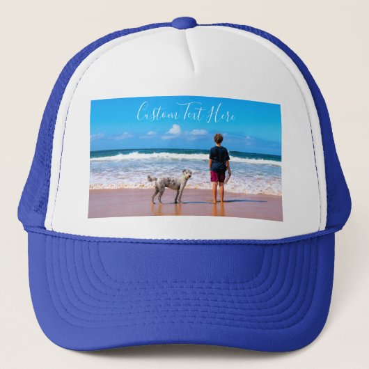 Gepersonaliseerde Aangepaste Foto en Tekst Trucker Pet (Voorkant)