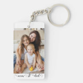 Gepersonaliseerde aangepaste foto- en tekstfotocol sleutelhanger (achterkant)