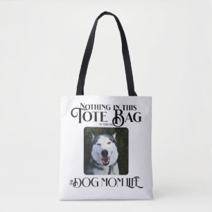 Gepersonaliseerde aangepaste foto hond mam leven tote bag
