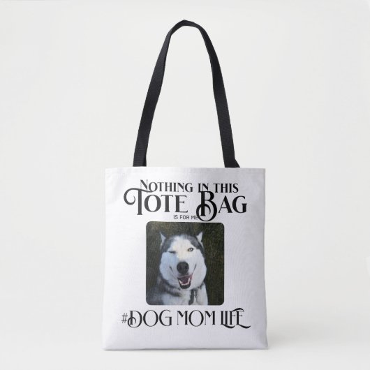 Gepersonaliseerde aangepaste foto hond mam leven tote bag (Voorkant)