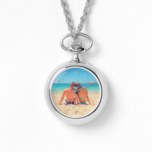 Gepersonaliseerde aangepaste foto horloge ontwerp  (Voorkant)