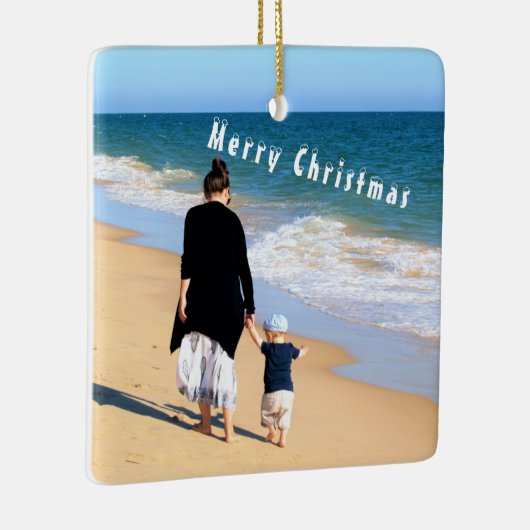 Gepersonaliseerde Aangepaste Foto Kerst Ornament (Rechts)