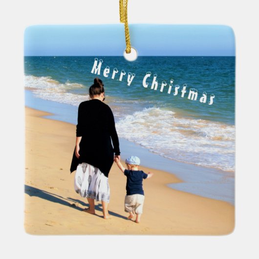 Gepersonaliseerde Aangepaste Foto Kerst Ornament (Voorkant)