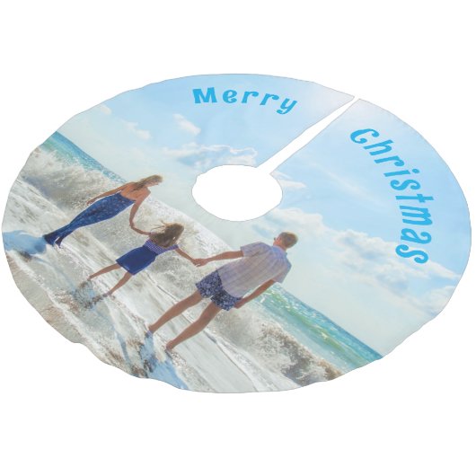 Gepersonaliseerde Aangepaste Foto Kerstboom Rok (Gekanteld)