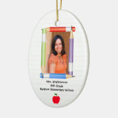 Gepersonaliseerde aangepaste foto leraar school keramisch ornament (Links)