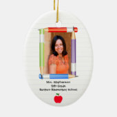 Gepersonaliseerde aangepaste foto leraar school keramisch ornament (Achterkant)