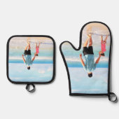 Gepersonaliseerde aangepaste foto ontwerp uw eigen ovenwant & pannenlap set (Voorkant)