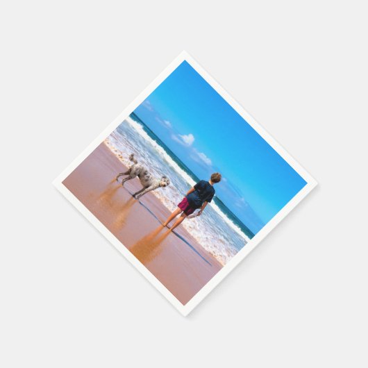 Gepersonaliseerde Aangepaste foto servetten (Hoek)