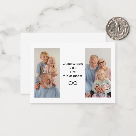 Gepersonaliseerde Aangepaste Foto & Tekst Grootoud Notitiekaartje (Voorkant / Achterkant in situ)