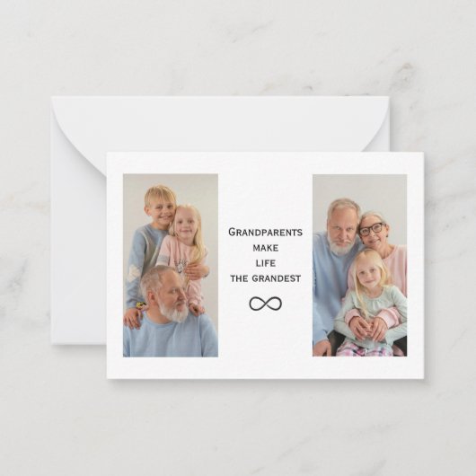 Gepersonaliseerde Aangepaste Foto & Tekst Grootoud Notitiekaartje (Voorkant)