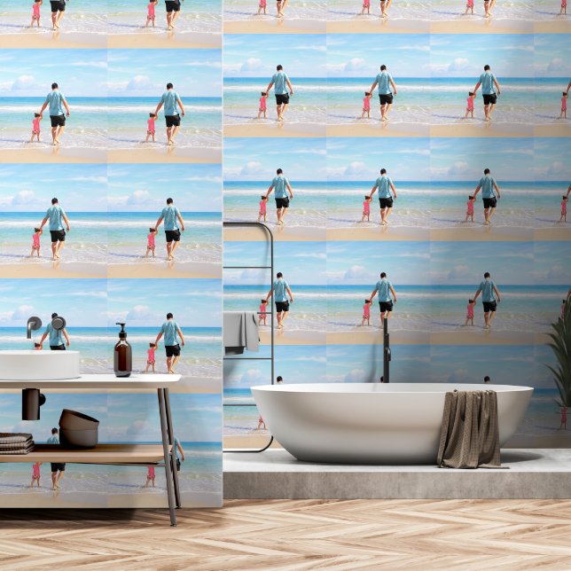 Gepersonaliseerde aangepaste foto uw eigen ontwerp behang (Badkamer)