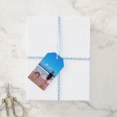 Gepersonaliseerde aangepaste foto Uw eigen ontwerp Cadeaulabel (Met Touw)