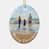 Gepersonaliseerde Aangepaste Foto Uw Kerstversieri Keramisch Ornament (Rechts)