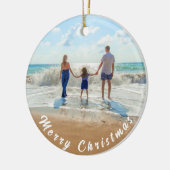 Gepersonaliseerde Aangepaste Foto Uw Kerstversieri Keramisch Ornament (Links)