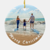 Gepersonaliseerde Aangepaste Foto Uw Kerstversieri Keramisch Ornament (Achterkant)