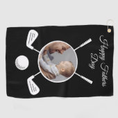 Gepersonaliseerde aangepaste foto vaders dag golfhanddoek (Horizontaal)